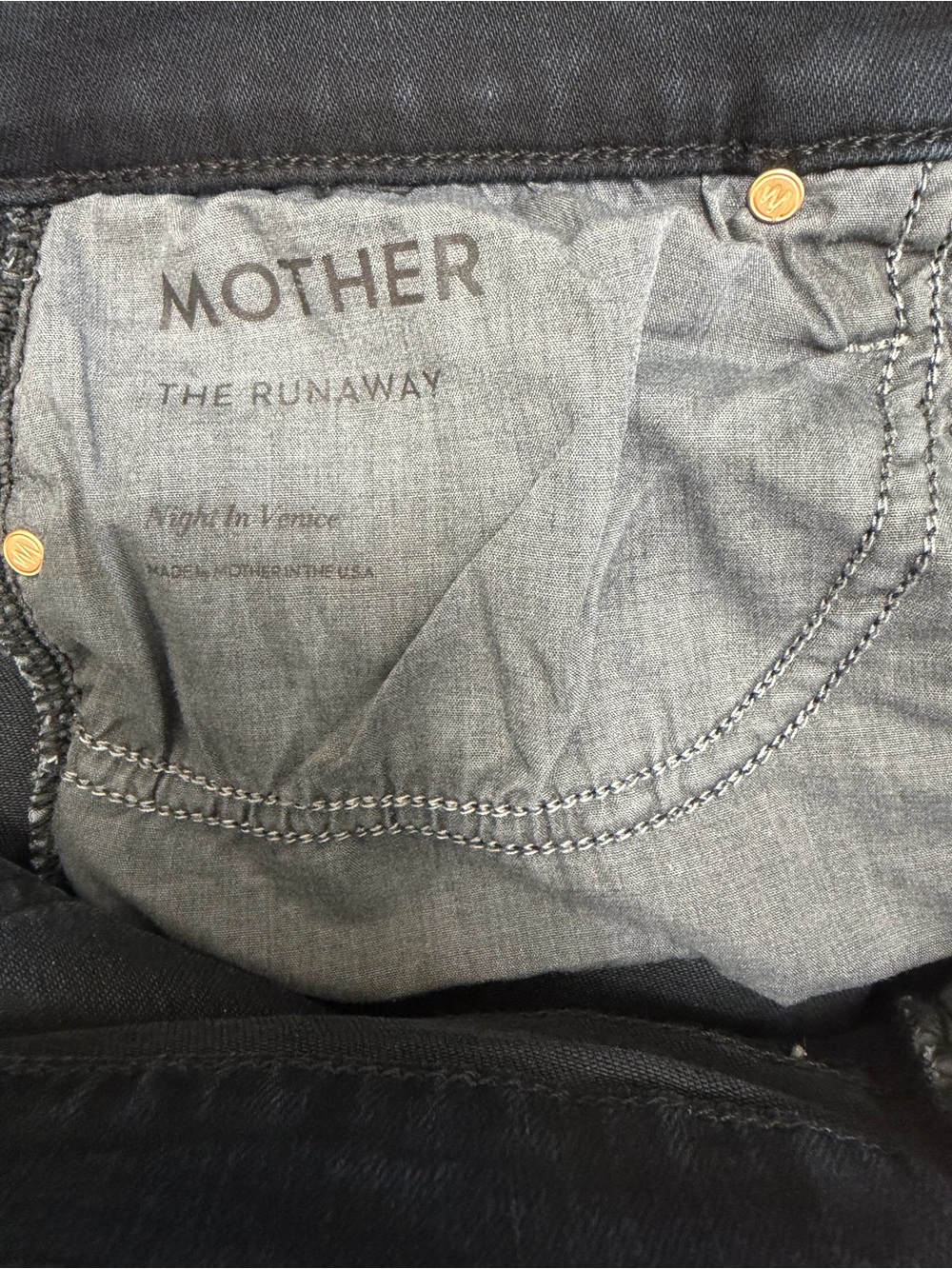 MOTHER The Runaway Denim Jean High Rise in Night in Venice Black Size 34 - Picture 9 of 11